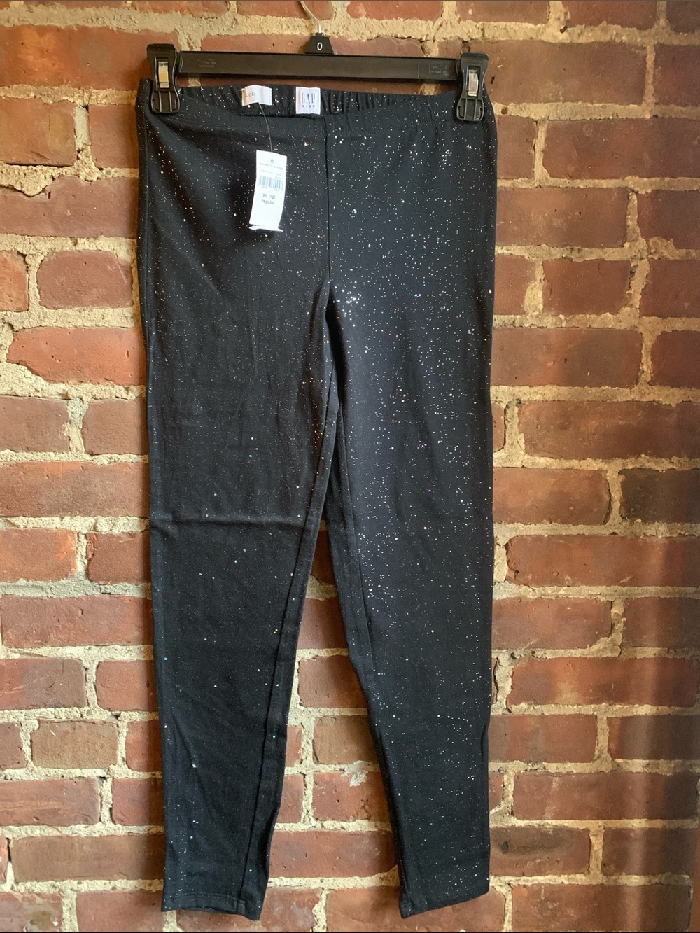GAP Kids Black Sparkle Leggings with Glitter Detail Girls XL 12